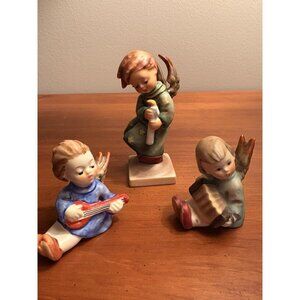 3 Hummel Angels Figurines Christmas Nativity One Mini Candle Holder